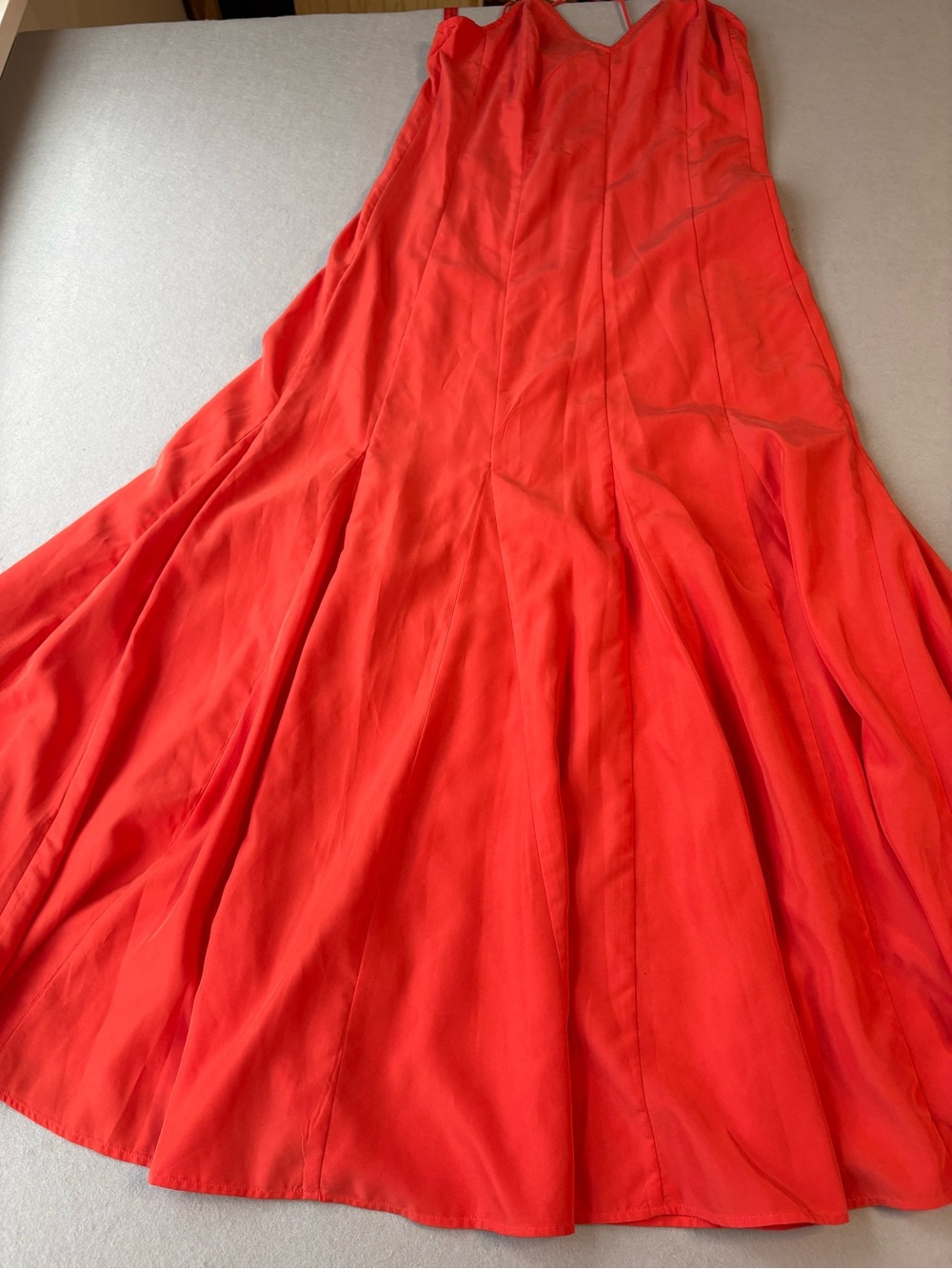 Anthro HD in Paris Sassafras Dress Coral Spaghetti-Strap Modal Maxi Dress Sz 4 - Picture 11 of 11